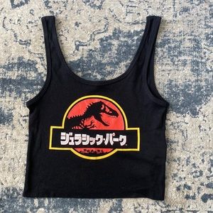 Jurassic Park Black Crop Top